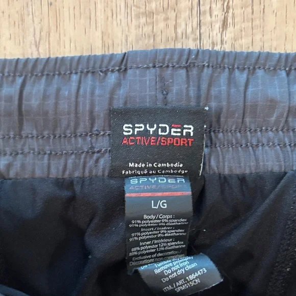 Spyder Black Men's Athletic Sports Shorts - Picture 2 of 7